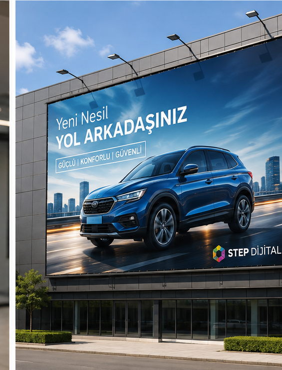 Geniş format cephe uygulaması reklam ve tabela çözümleri