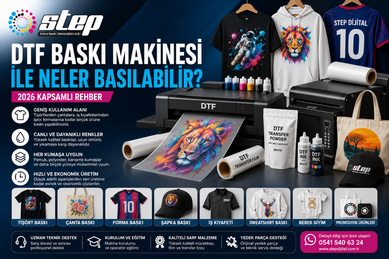 DTF Baskı Makinesi ile Neler Basılabilir? 2026 Kapsamlı Rehber